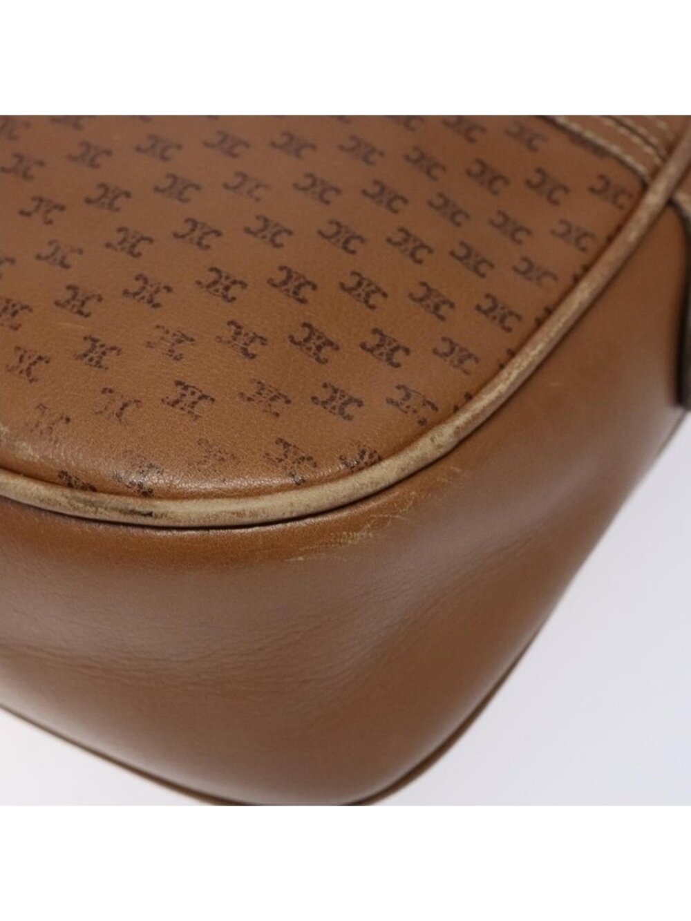 Authentic CELINE Macadam Canvas Shoulder Bag Leather Brown Gold - Picture 16 of 16